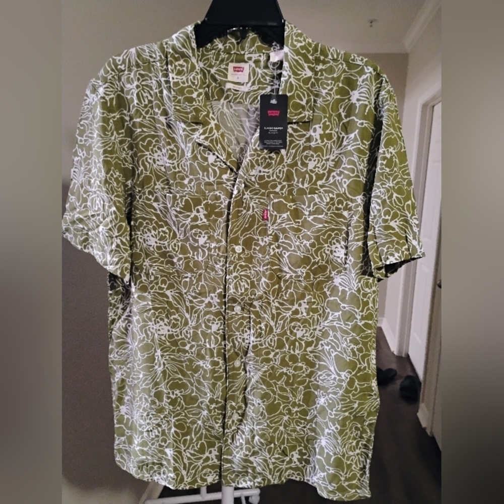 Levi's Green Floral Men's Shirt